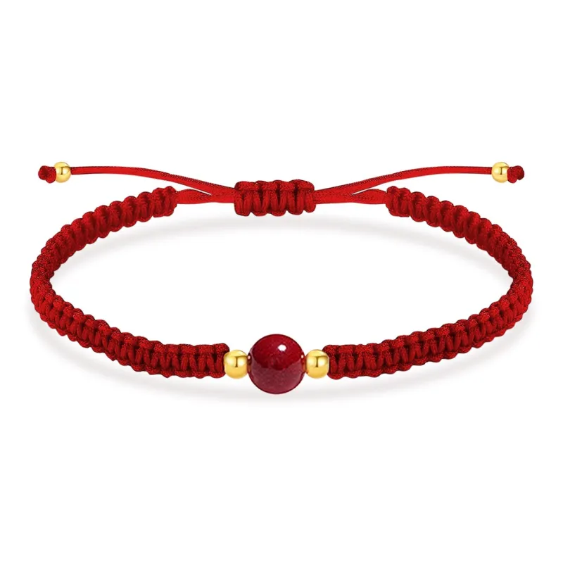 Crafts Women's Reconstructed Cinnabar Jade Bracelets Unisex-1