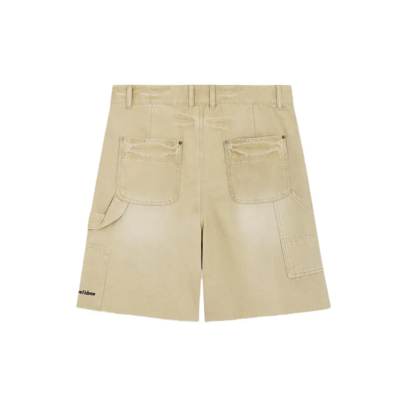 WE11DONE SS24 Denim Shorts Women's Beige-1