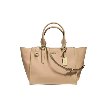 COACH Crosby Leather Shoulder Bag Crossbody Bag Handbag Tote Bag Shopping Bag Large Size Women's Beige