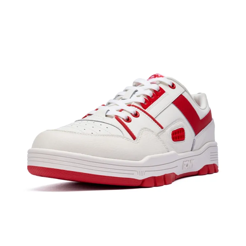 PONY M100 Slip Resistant Cushioning Low Top Skateboard Shoes Unisex Beige Red-1
