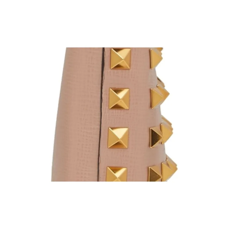 Valentino Genuine Leather Cell Phone Pouch Mini Women's Nude Pink-2