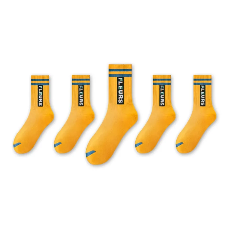LUOLIAN Mid Calf Socks Unisex 5 Pack-24