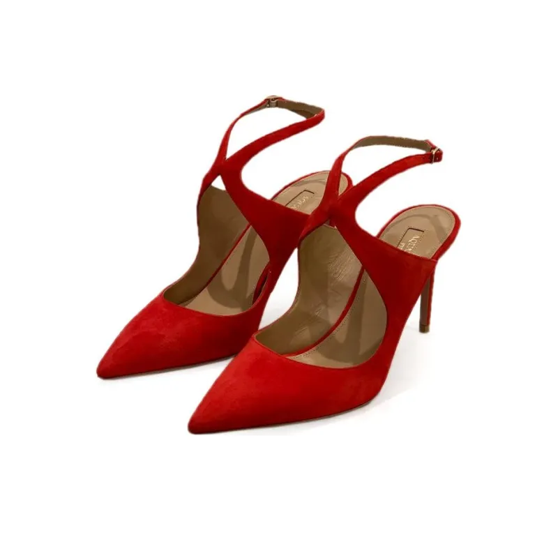 AQUAZZURA Closed Toe Slippers 8cm Women's Red-3