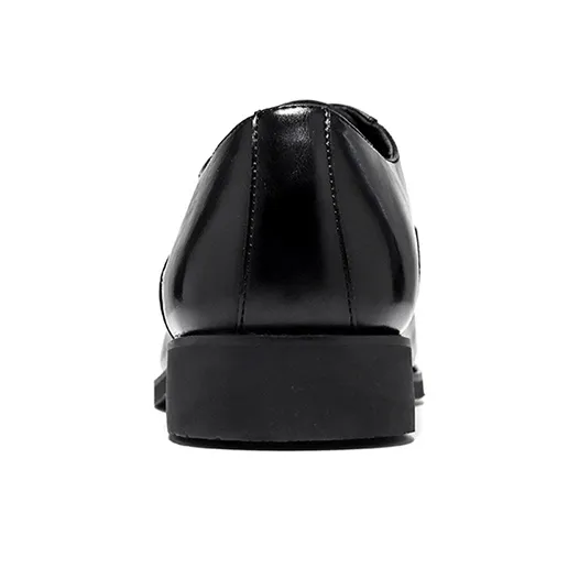 GZZ Dress Shoes Men Low Top Black-5