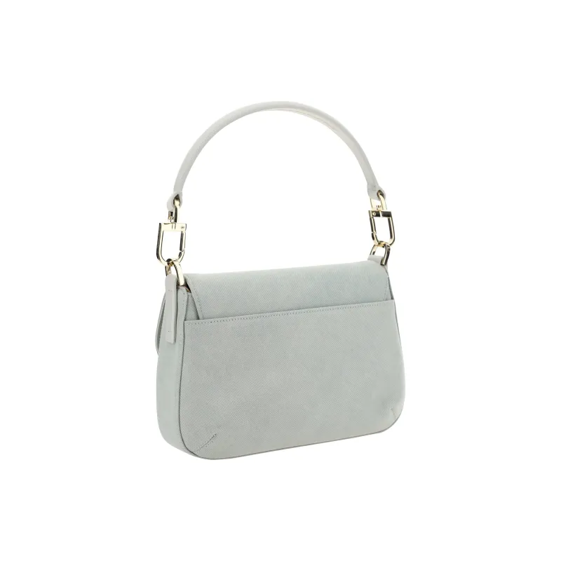 GIORGIO ARMANI Cow Leather Handbag Shoulder Bag Women's Sage Green With Taupe Accents-2