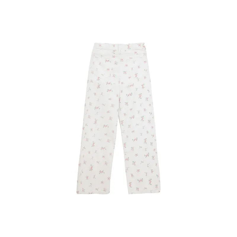 SUNSUNTOWN Jeans Women's Little Flower-1