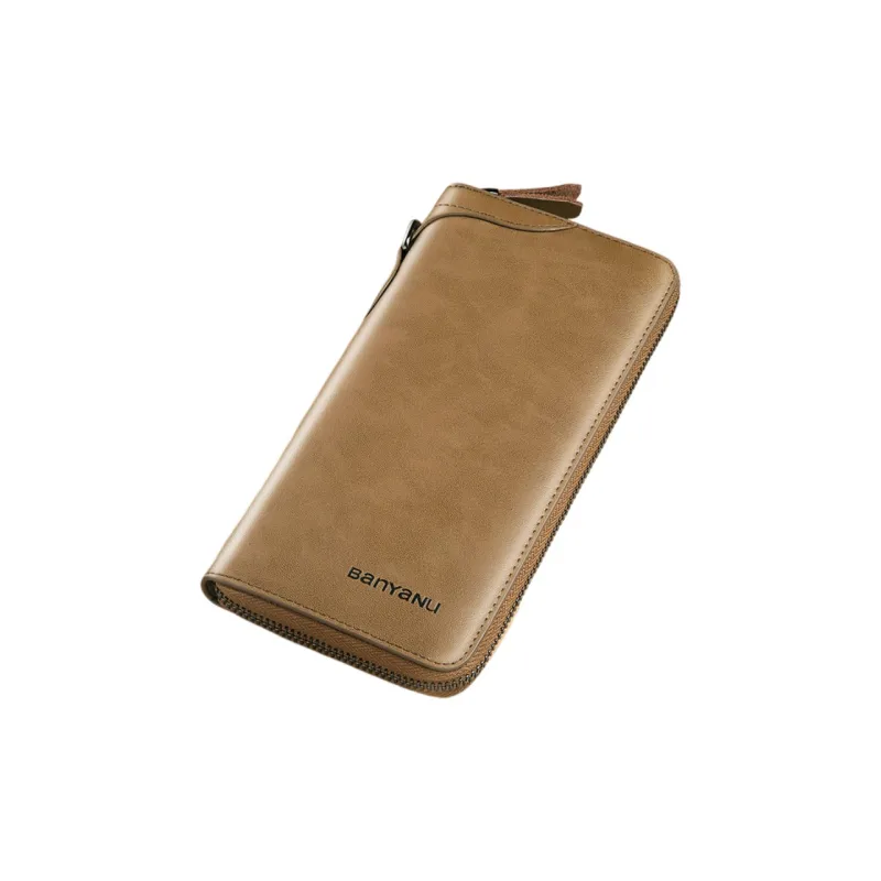 Banyanu Cow Leather Wallets Card Holders Regular Men's Black/Coffee/Khaki-4