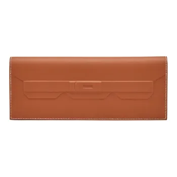 HERMES Birkin Swift Leather Handheld Wallet Women's 37 Gold Gold Brown