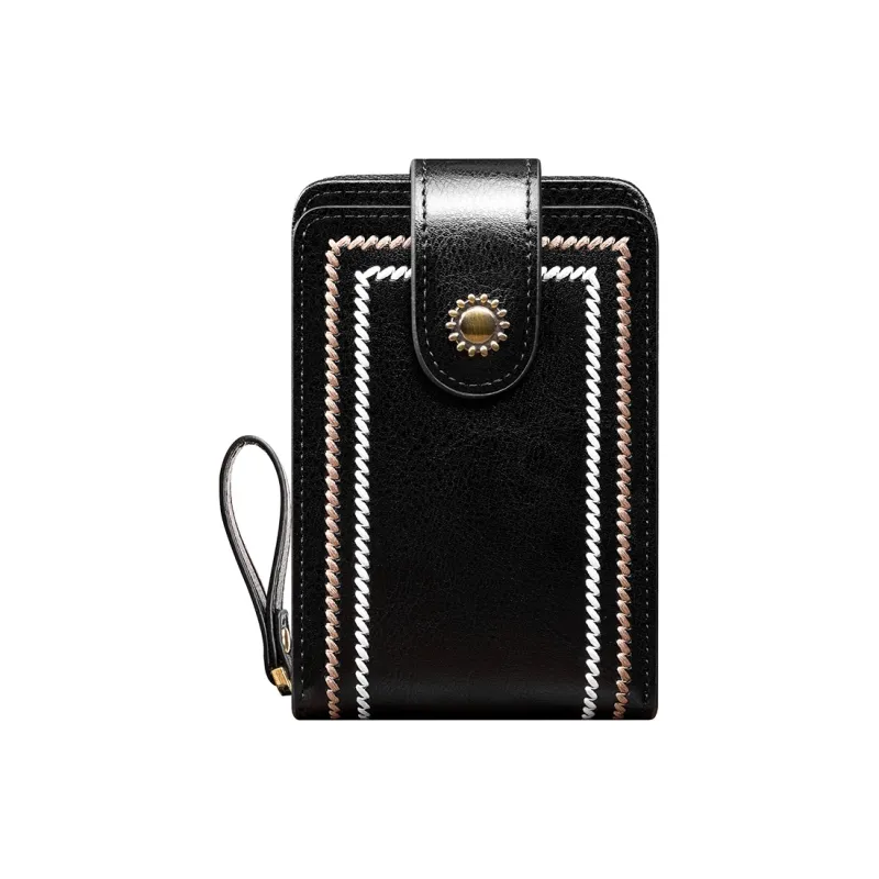 Banyanu Cow Leather Card Holder Regular Women's Jasper/Burgundy/Black/Peacock Blue/Brown/Antique Yellow-26