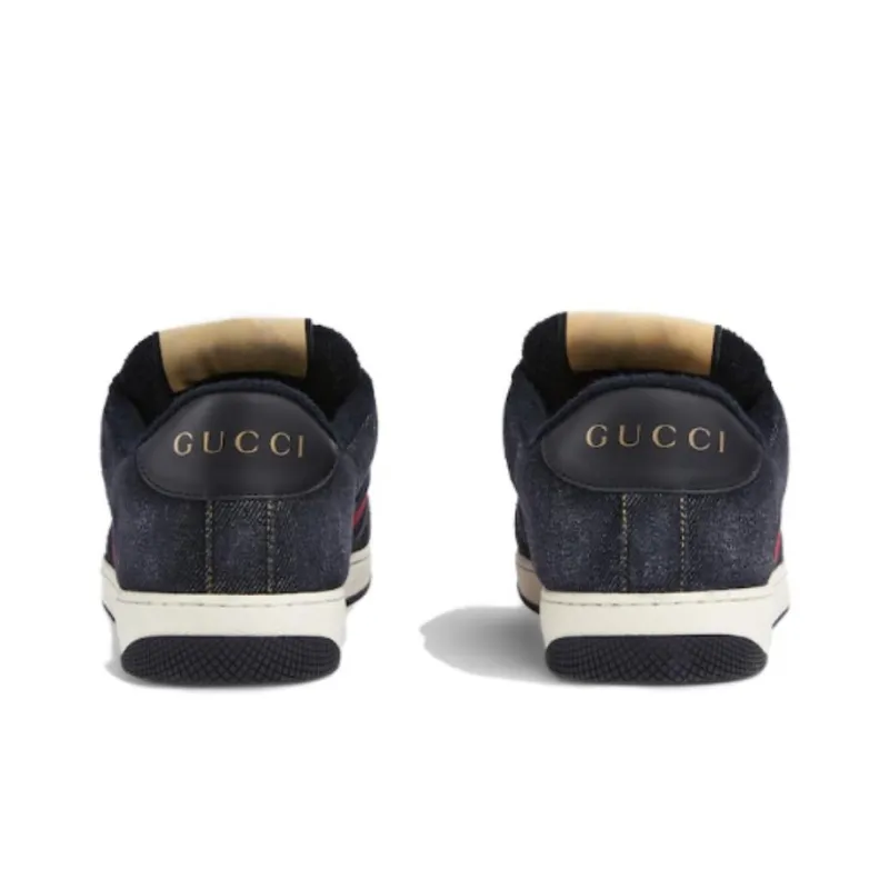 GUCCI Screener Denim Lace-up Sneakers-4