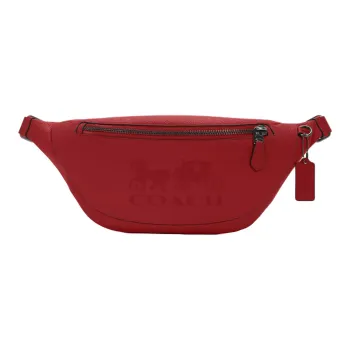 COACH Warren Cow Leather One Shoulder Crossbody Fanny Pack Sling Bags Large Size Women's Red