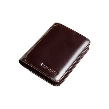 Banyanu Top Grain Soft Cow Leather Men's Cropped Money Clip Card Holder Men's