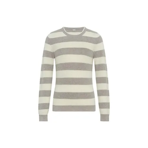 MEIYANG Knitwear Women's Gray White Stripes