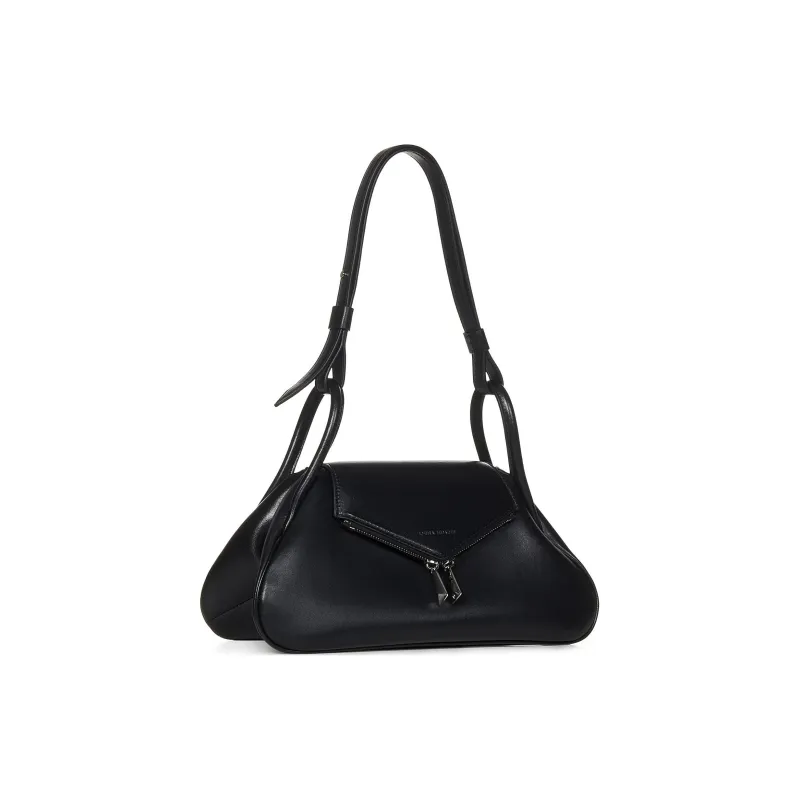 AMINA MUADDI Gemini Logo Debossed Shoulder Bag-1