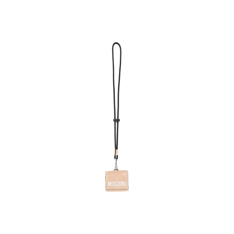 MOSCHINO Logo-lettering Suede AirPods Case-1