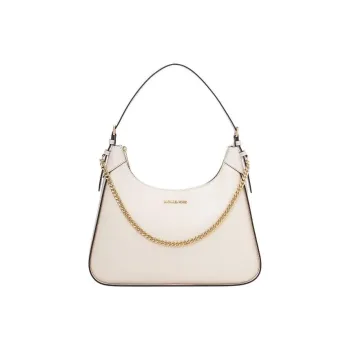 MICHAEL KORS Wilma Leather Handbag, Shoulder Bag Large Size Women's Milk White