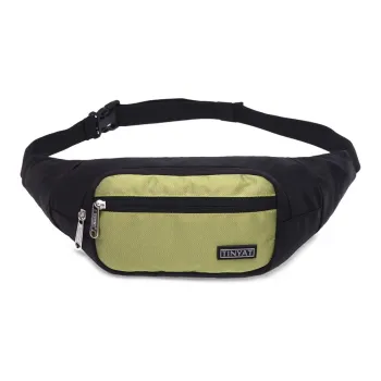 TINYAT Polyester Shoulder Bag Crossbody Bag Cell Phone Pouch Fanny Pack Mini Unisex Black/Gray