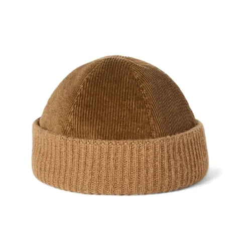 Loro Piana Cotton, Cashmere, Elastane, Calfskin Beanies Men's Brown