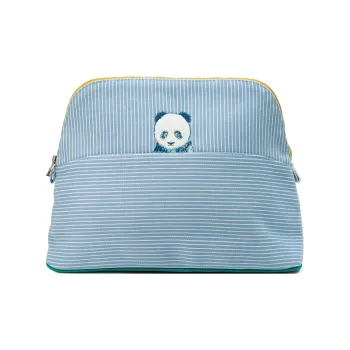 HERMES Bolide Cotton Patchwork Canvas Canvas Bag Storage Bag Clutch Makeup Bag Women's Bleuet Cornflower Blue