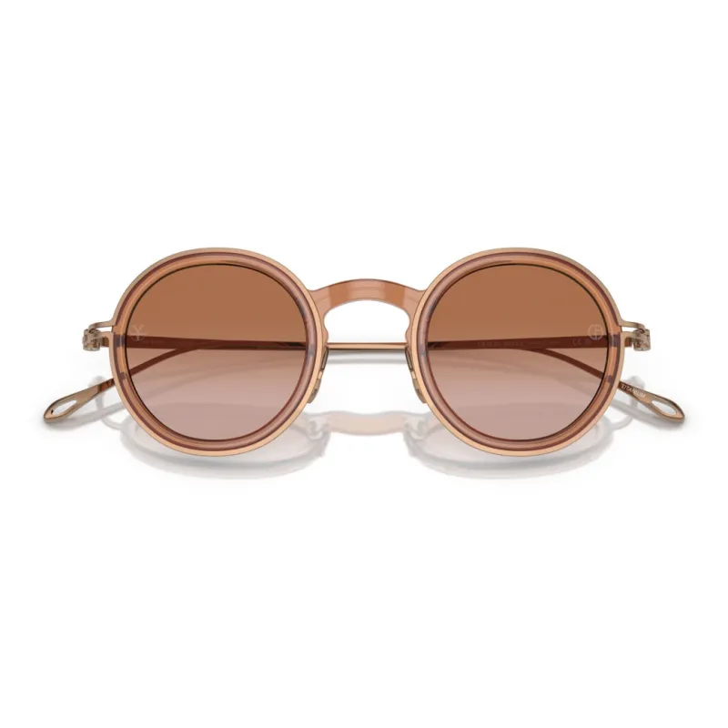 GIORGIO ARMANI Titanium Round Sunglasses Men's Brown-4