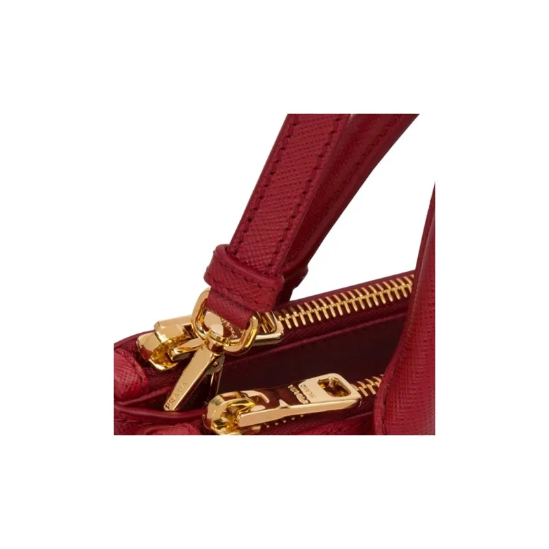 PRADA Leather Handbag Mini Unisex Red-3