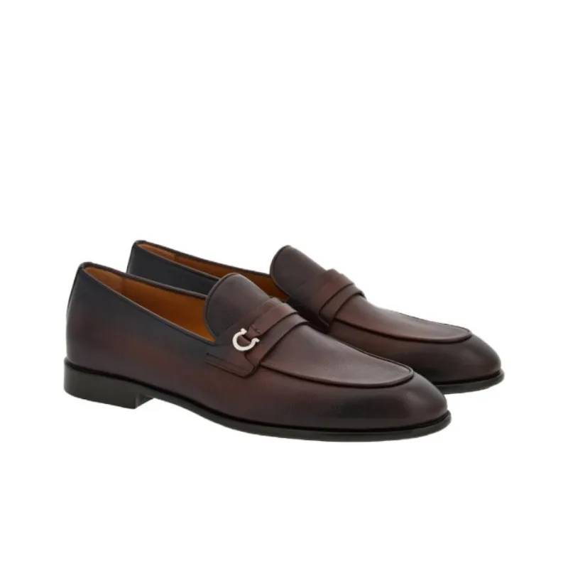 FERRAGAMO Gancini-buckle Leather Loafers-2