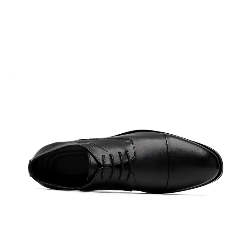 GZZ Dress Shoes Men Low Top Black-3