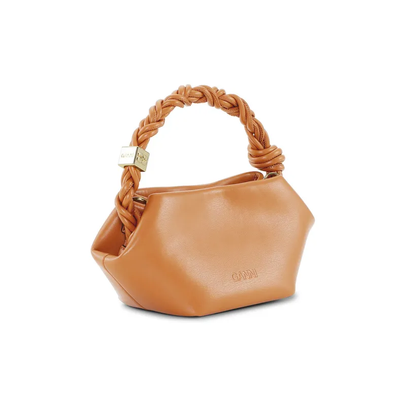 GANNI Recycled Material Shoulder Bag, Crossbody Bag, Handbag Mini Women's Caramel-1