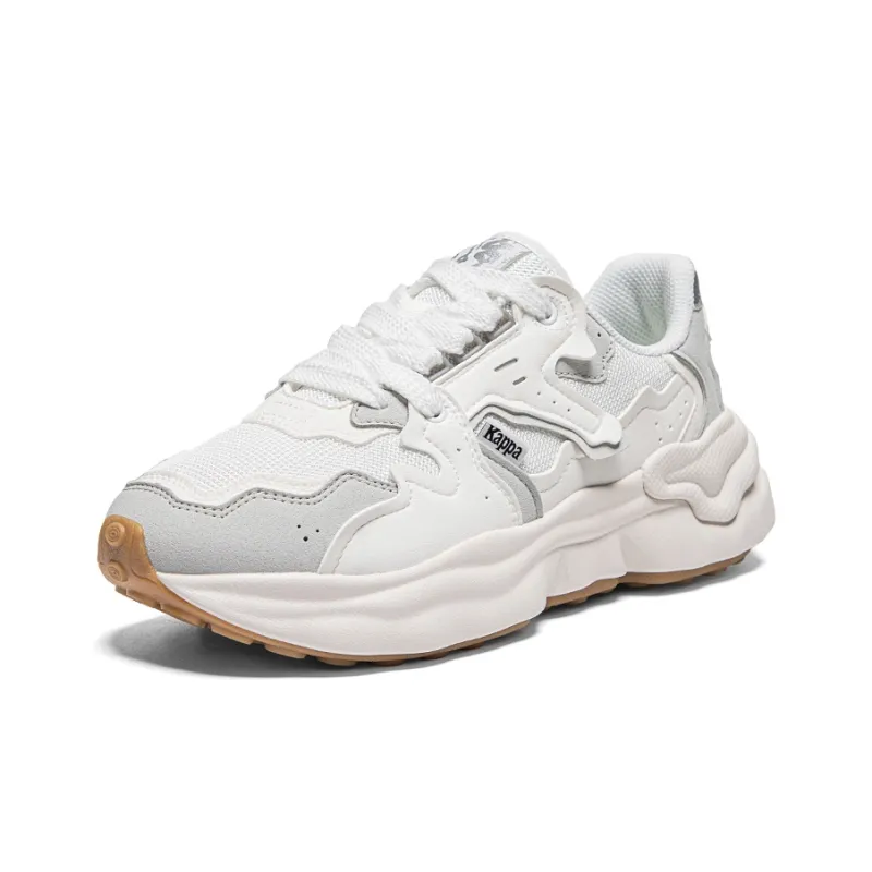 Kappa Non-slip Wear-resistant Shock Absorption Low-Top Chunky Sneakers Unisex Light Gray-2