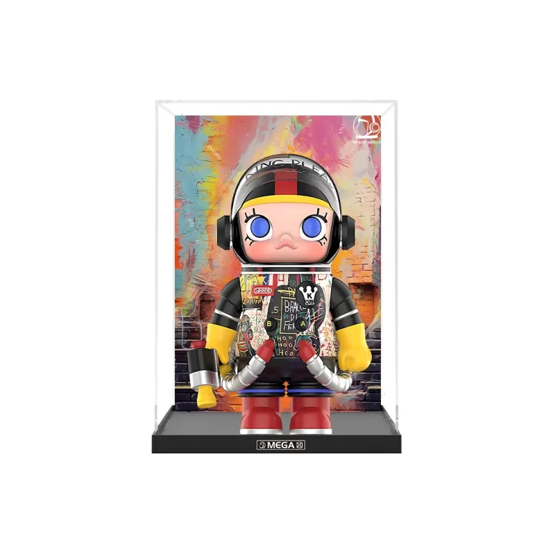 KGBOX Bubbles Mat Molly Jean Michel Basquiat 400% Doll Acrylic Figure Display Case Model Accessories-8