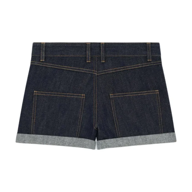 WE11DONE SS24 Denim Shorts Women's Marine Blue-1