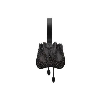 Alaia Calfskin Handbag Women's Black