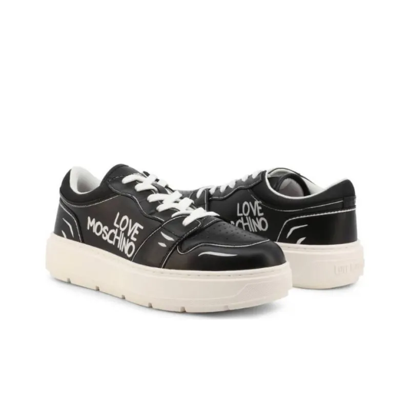 LOVE MOSCHINO Low Top Skateboard Shoes Women's Black-1