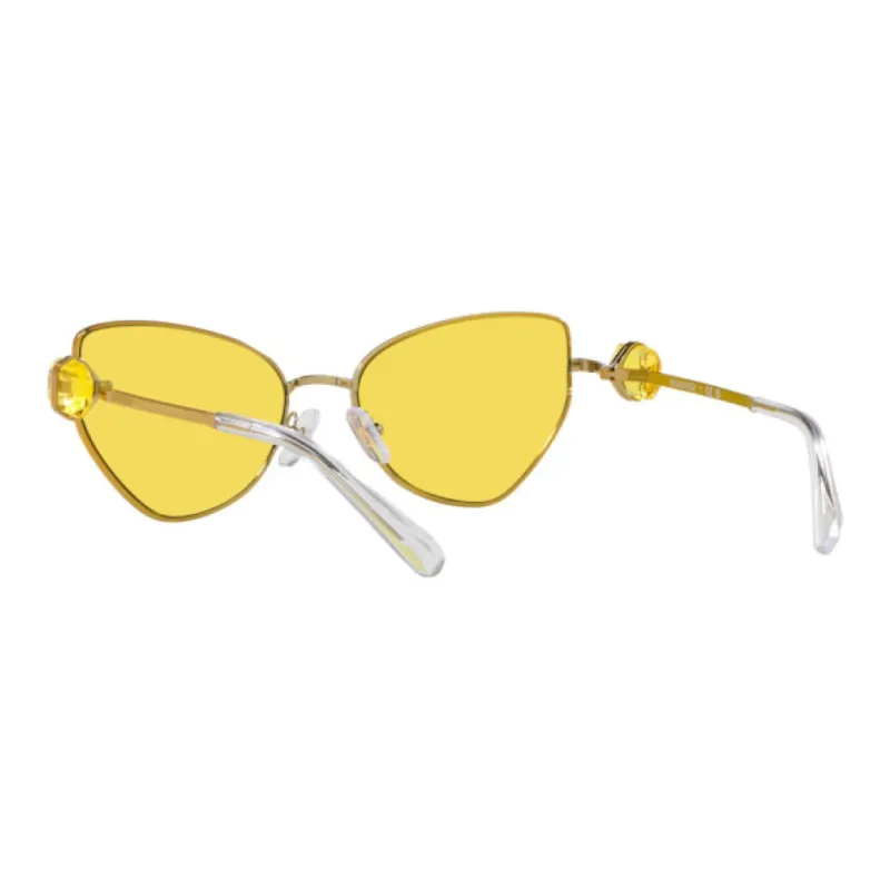Swarovski Metal Irregular Shape Sunglasses Men's Gold-4