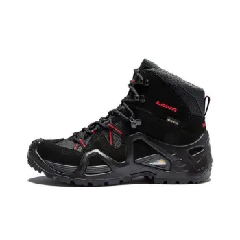 Lowa ZEPHYR GTX Wear resistant And Waterproof High Top Outdoor Shoes Women's Black Red