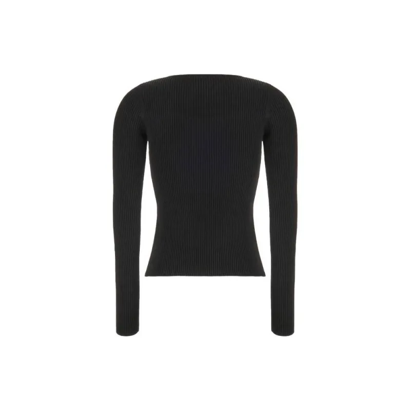 COPERNI Long Sleeved Cut Out Detailed Ribbed Knit Top-1