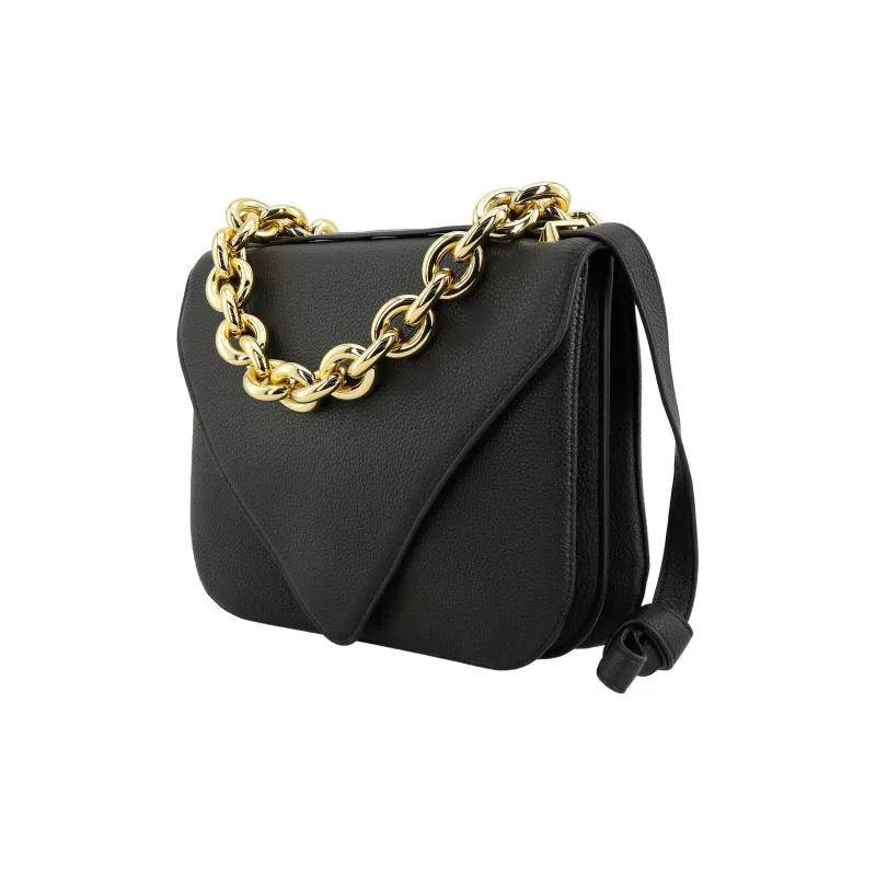 Bottega Veneta Grain Calfskin Envelope Bag, Crossbody Bag, Shoulder Bag Medium Size Women's Black-1