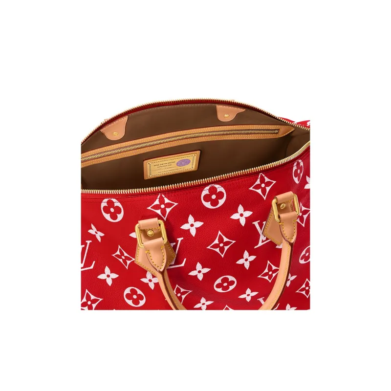 LOUIS VUITTON Speedy P9 Bandoulière 50 Monogram Leather Red-4