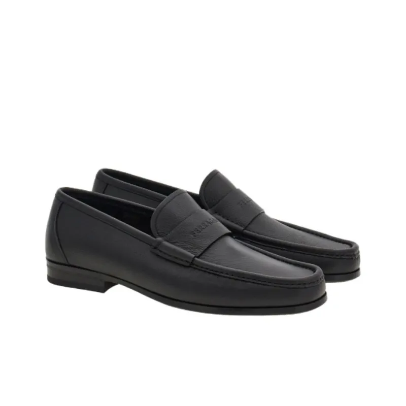 FERRAGAMO Logo-debossed Leather Loafers-2