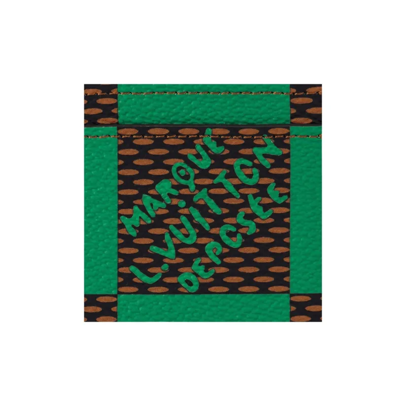 LOUIS VUITTON Porte Cartes Simple Damier Pop Green-4