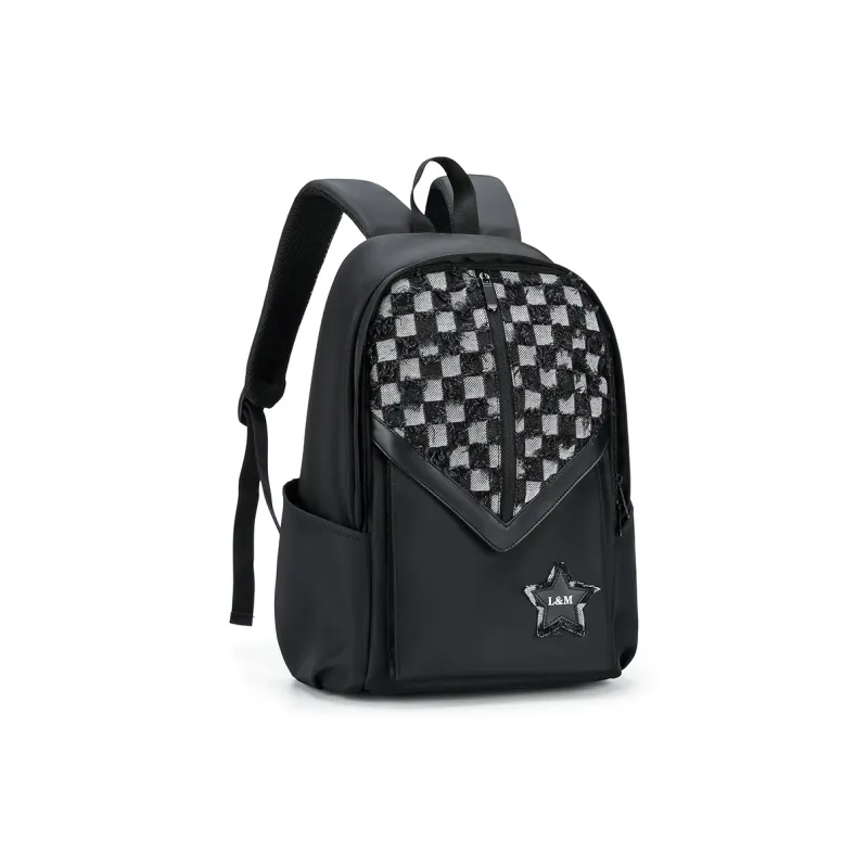 L&M Oxford Backpack Regular Unisex Black/Gray-8