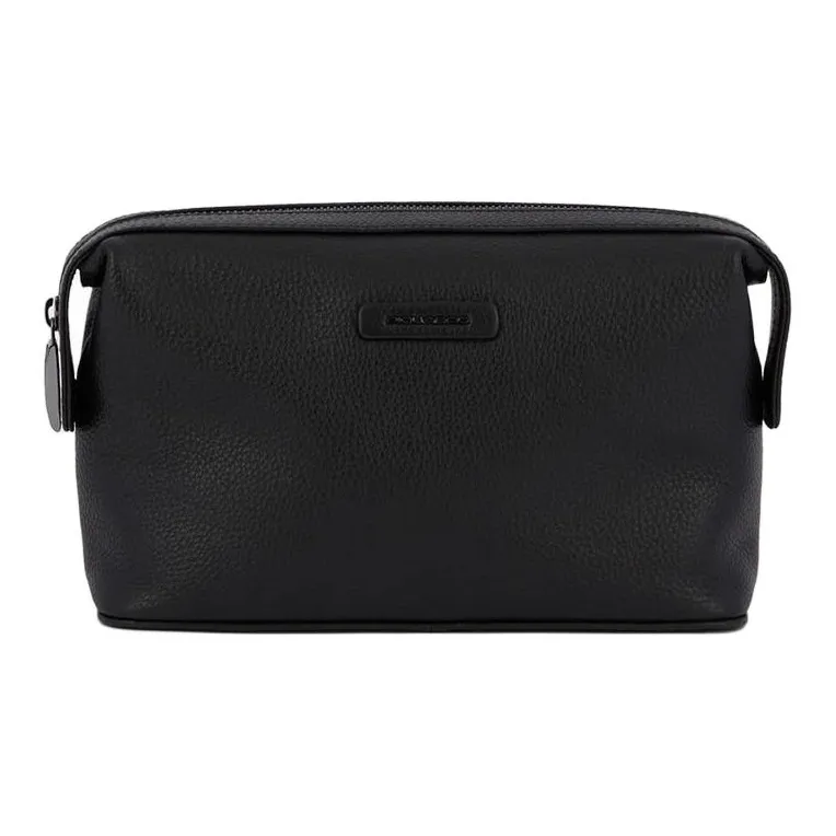 PIQUADRO Leather Clutch Toiletry Bag Regular Unisex Black-0