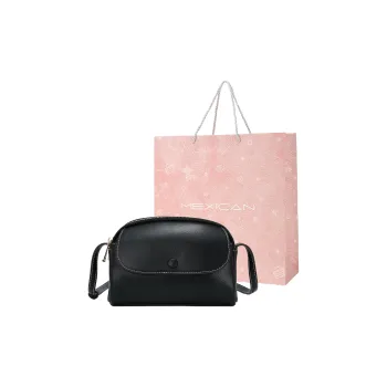 MEXICAN Polyurethane Leather Dome Bag, Shoulder Bag, Crossbody Bag Regular Women's Radiant Black/Mocha Coffee