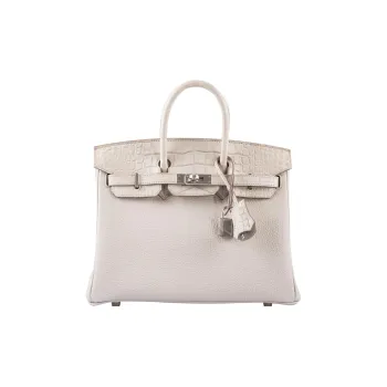 HERMES Birkin Togo Calfskin Matte Alligator Leather Birkin Bag Handbags Women's Gray