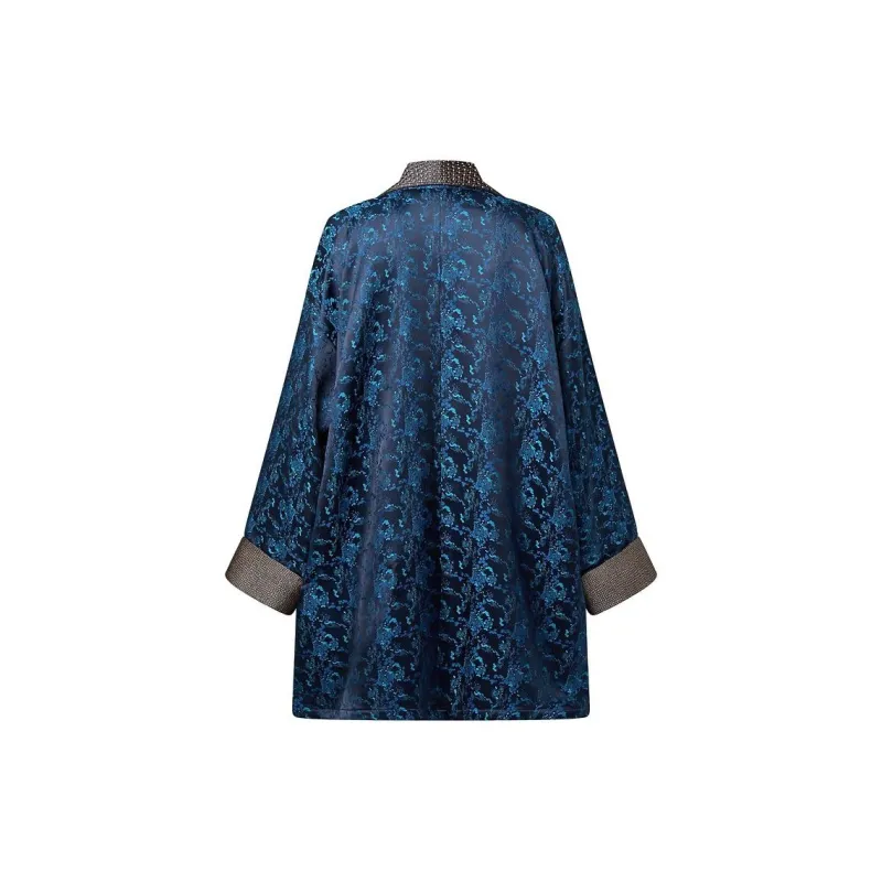 LOUIS VUITTON Embroidered Trim Abstract Jacquard Robe Jacket-1