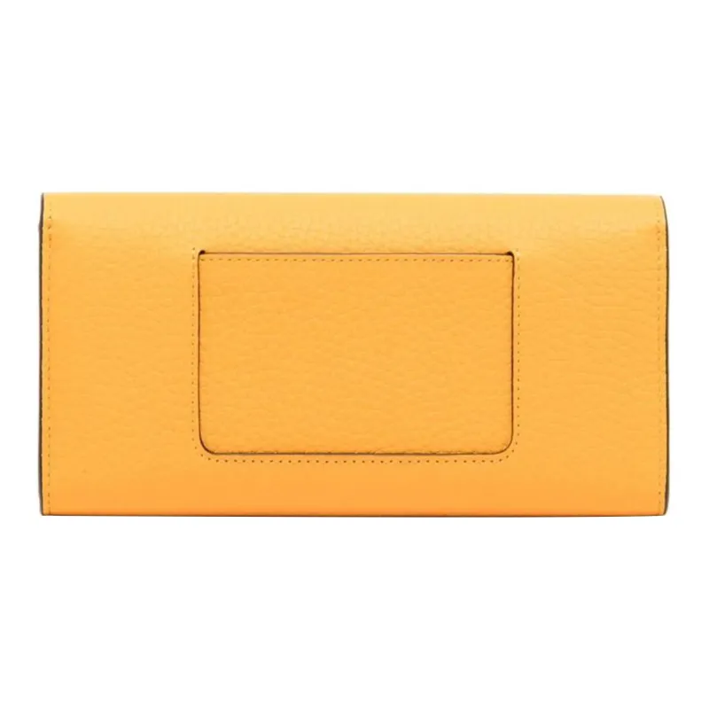 Mulberry Cow Leather Wallet Women's Yellow Orange-1