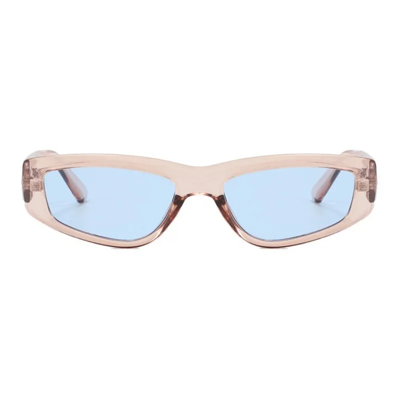 PLASTIC BRAIN Butterfly Sunglasses Unisex Champagne Transparent Green-1