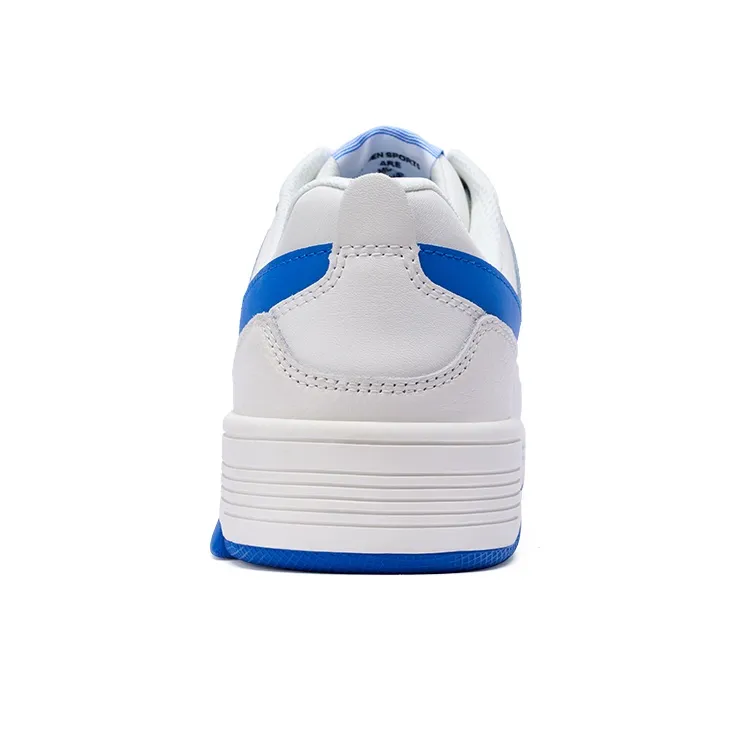PONY M100 Slip Resistant Cushioning Low Top Skateboard Shoes Unisex White Blue-3