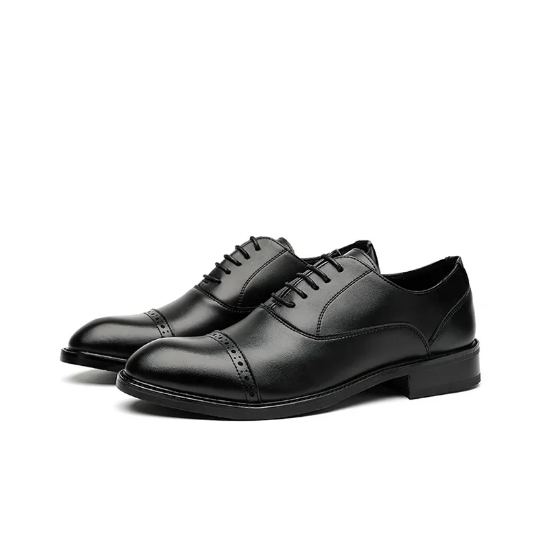 GZZ Dress Shoes Men Low Top Black/Brown-1