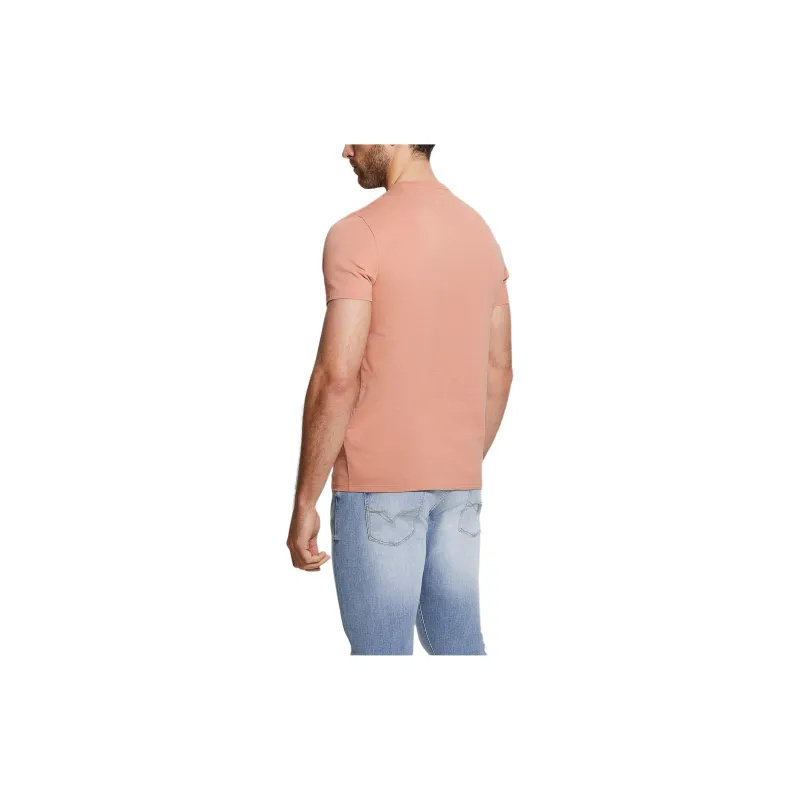 GUESS Embroidered Logo Tee T-Shirt Men's Satin Rose-1